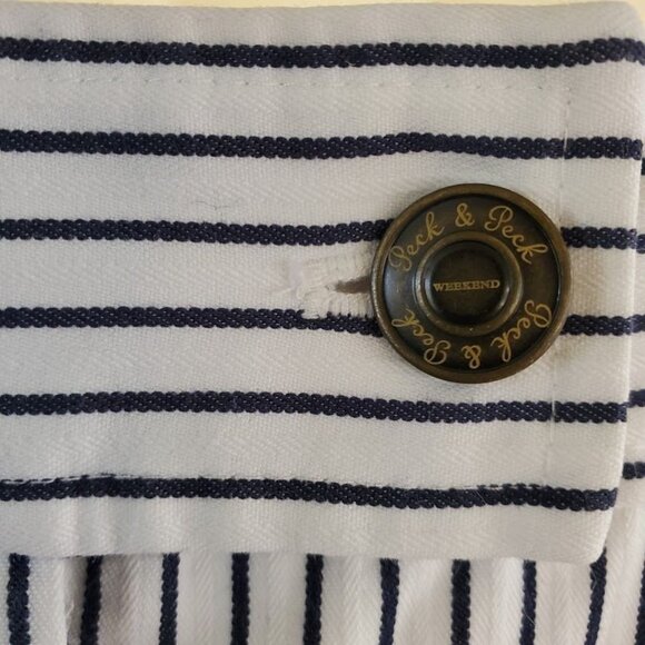 Peck & Peck Vintage Preppy Pinstripe Blazer & Trousers Set | 70s Nautical Glam S - Picture 8 of 9